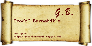 Groó Barnabás névjegykártya