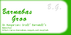 barnabas groo business card